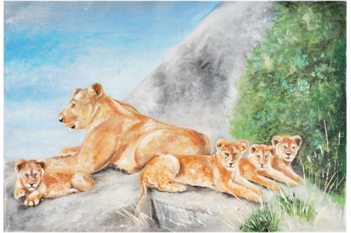 Lioness with cubs